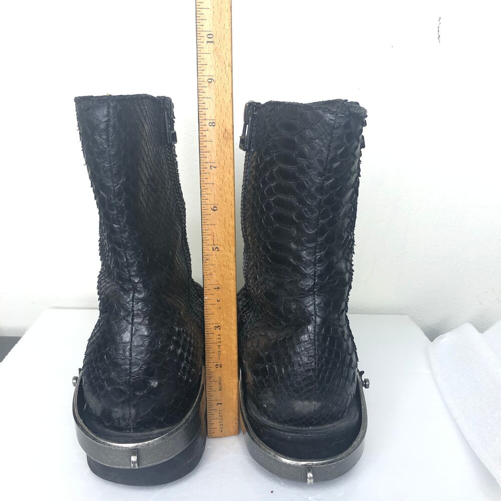 Lucchese Bootmaker Python Exotic Leather Black Sh… - image 7